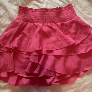 Pink mini skirt